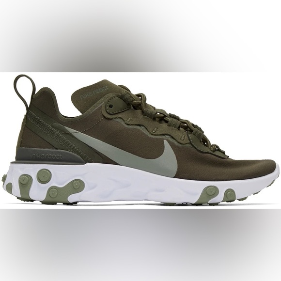 Nike React Element 55 Sneakers (6.5, green & white) - Picture 1 of 8